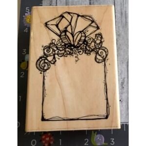 Dots All Wrapped Up U114 Gift Bow Rubber Stamp Wood #E48